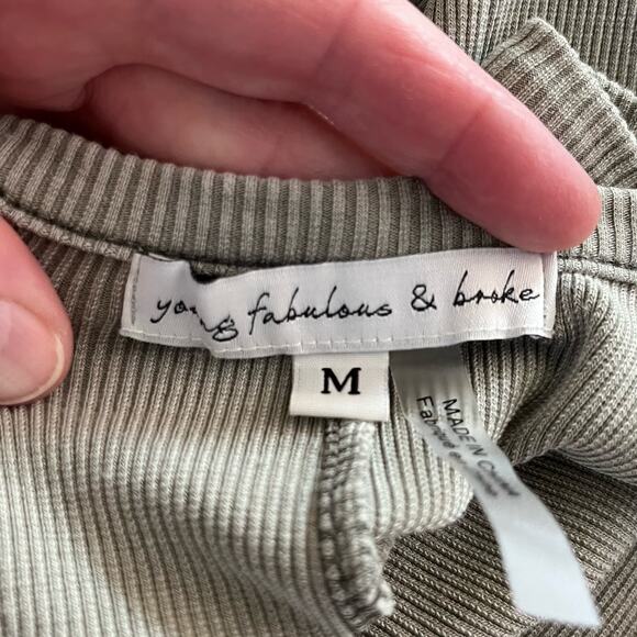 Young Fabulous Broke Stretchy Gray Ribbed Sleeveless Racerback Midi Dress SM/Med - Picture 3 of 12